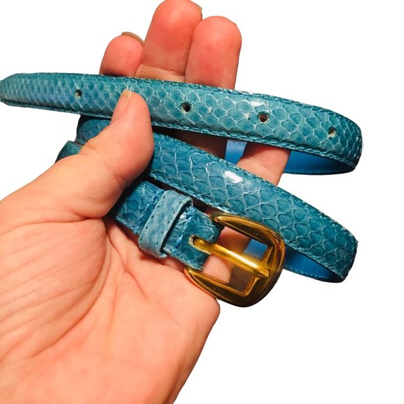 Charter Club Accessories - Vintage Charter Club Blue Genuine Snake Skin Belt Size M